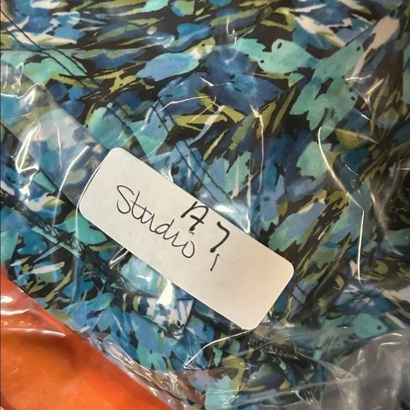 STUDIO 1 8 colorful blue speckled Y2K 90's midi stretch woman poly spandex dress - Picture 12 of 12